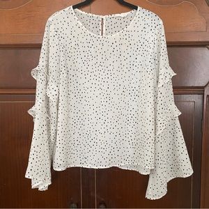 LUSH All in Favor Ruffle Bell Sleeve Blouse